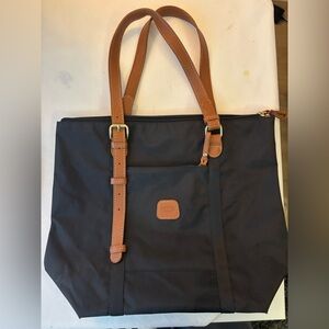 Bric's Black Tote with Tan Accents